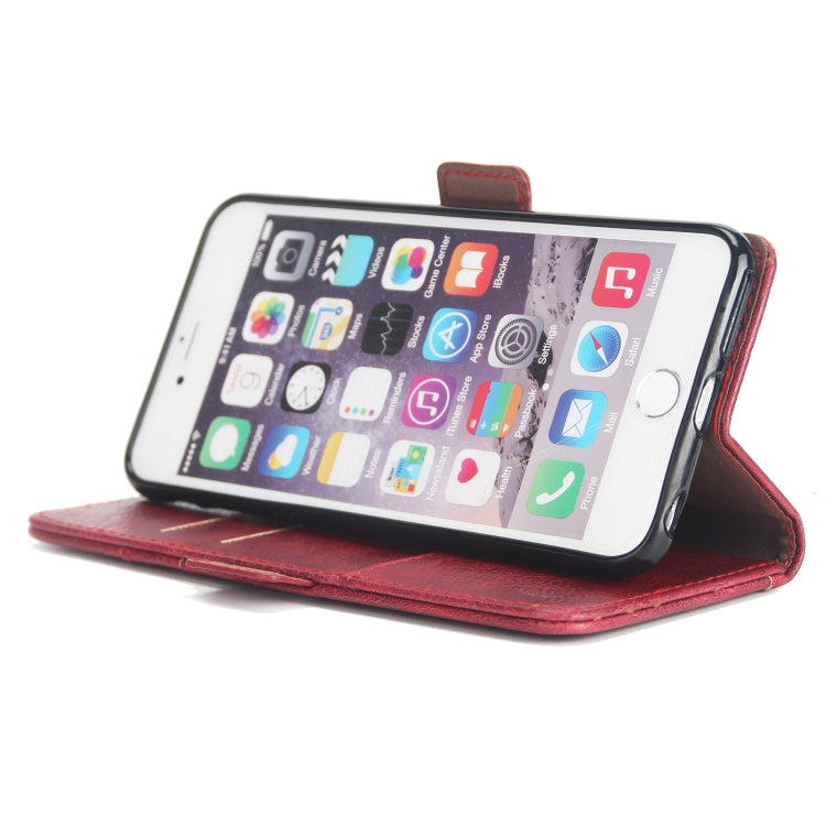 For iPhone 6s & 6 External Three Card Slots Leather Texture Horizontal Flip TPU + PU Case, with Card Slots & Holder & Wallet