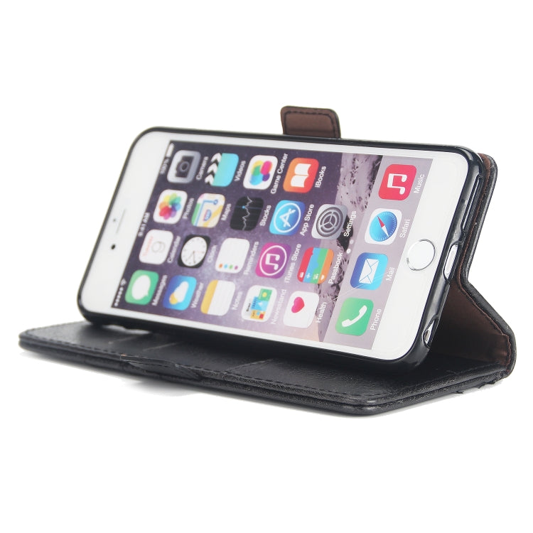 For iPhone 6s Plus & 6 Plus External Three Card Slots Leather Texture Horizontal Flip TPU + PU Case, with Card Slots & Holder & Wallet