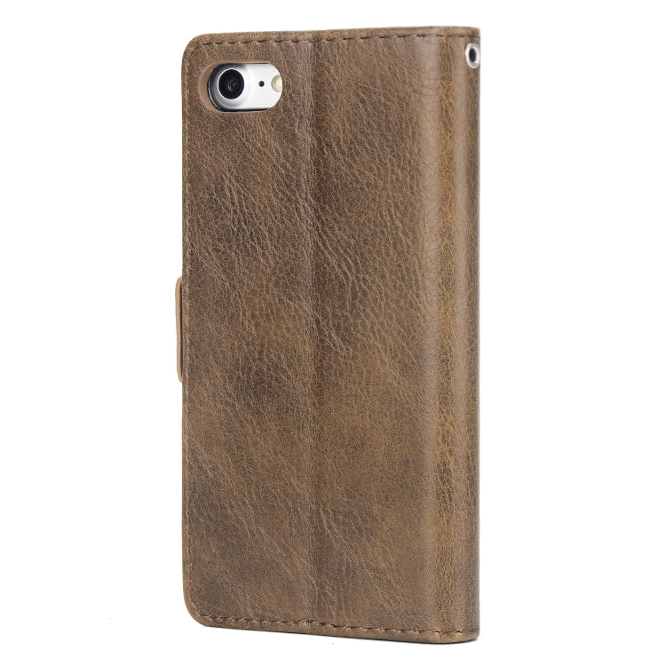 For iPhone SE 2020 & 8 & 7 External Three Card Slots Leather Texture Horizontal Flip TPU + PU Case, with Card Slots & Holder & Wallet