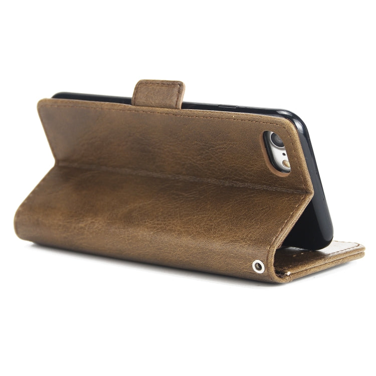 For iPhone SE 2020 & 8 & 7 External Three Card Slots Leather Texture Horizontal Flip TPU + PU Case, with Card Slots & Holder & Wallet