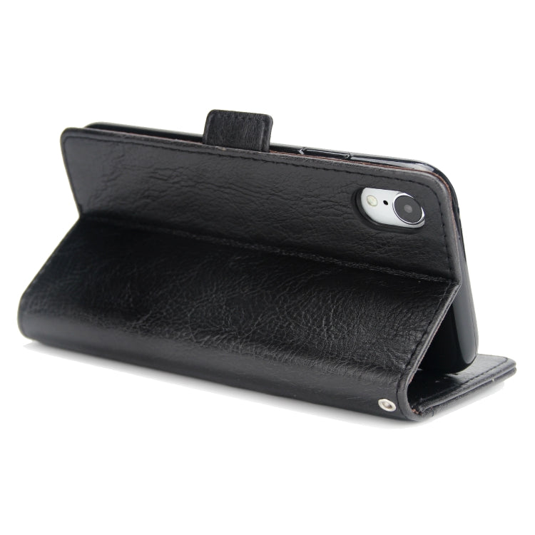 For iPhone XR External Three Card Slots Leather Texture Horizontal Flip TPU + PU Case with Card Slots & Holder & Wallet