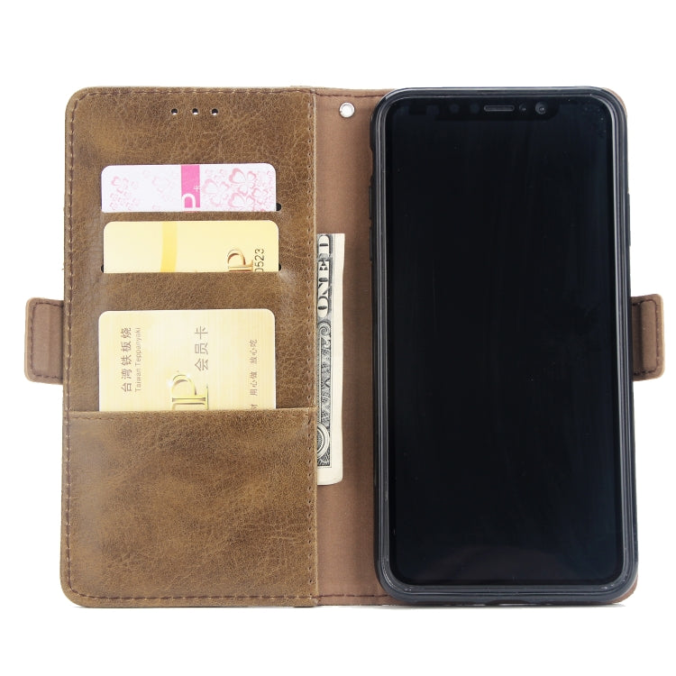 For iPhone XS Max External Three Card Slots Leather Texture Horizontal Flip TPU + PU Case, with Card Slots & Holder & Wallet