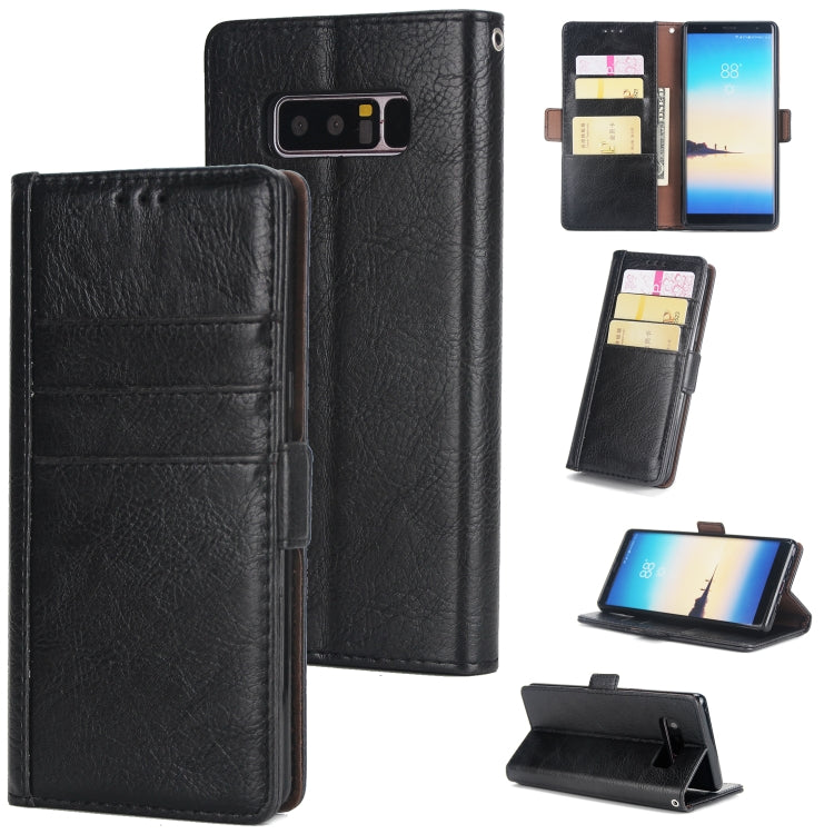 For Galaxy Note8 External Three Card Slots Leather Texture Horizontal Flip TPU + PU Case, with Card Slots & Holder & Wallet