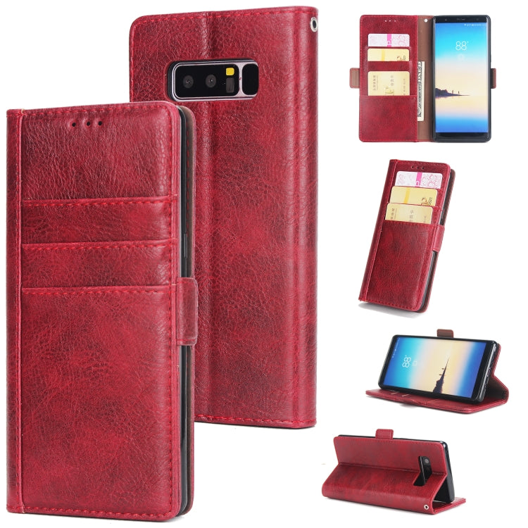 For Galaxy Note8 External Three Card Slots Leather Texture Horizontal Flip TPU + PU Case, with Card Slots & Holder & Wallet