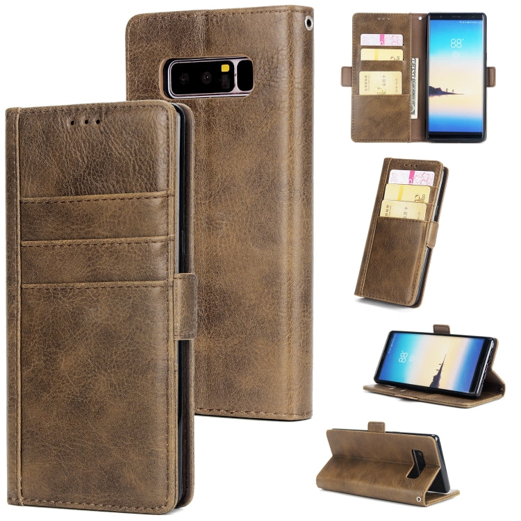 For Galaxy Note8 External Three Card Slots Leather Texture Horizontal Flip TPU + PU Case, with Card Slots & Holder & Wallet