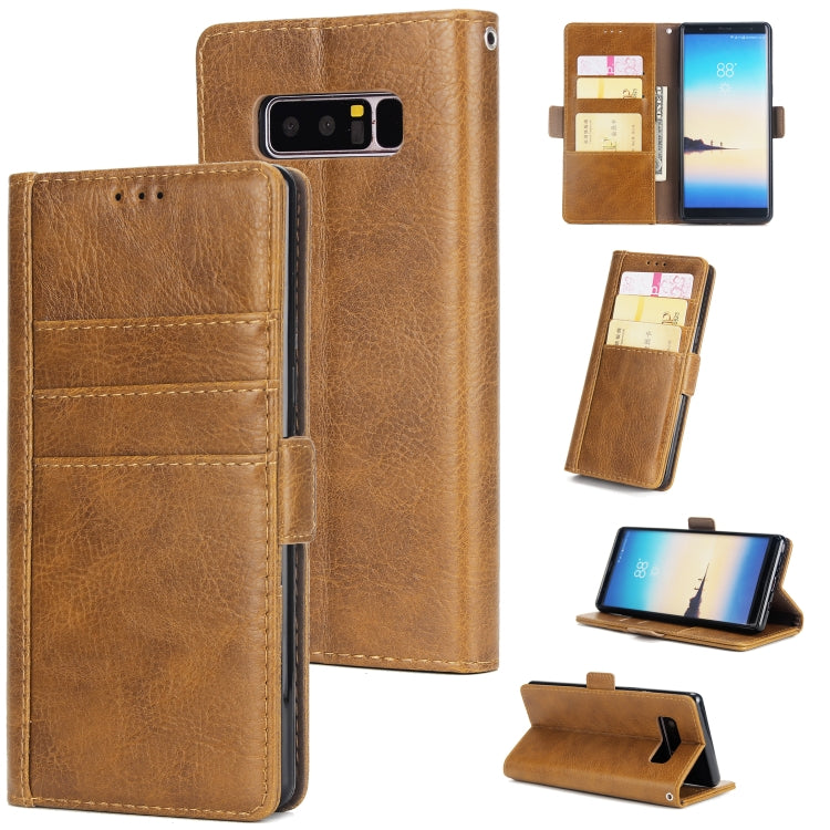 For Galaxy Note8 External Three Card Slots Leather Texture Horizontal Flip TPU + PU Case, with Card Slots & Holder & Wallet