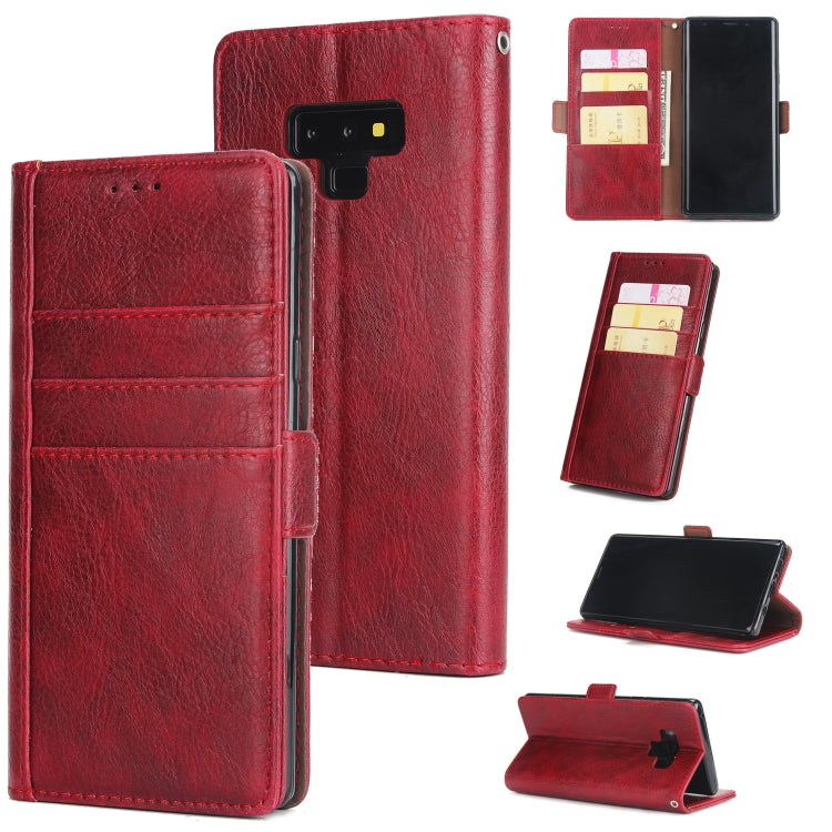 For Galaxy Note9 External Three Card Slots Leather Texture Horizontal Flip TPU + PU Case, with Card Slots & Holder & Wallet