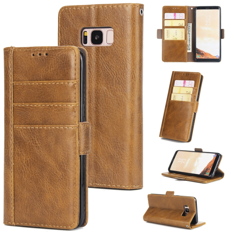 For Galaxy S8 External Three Card Slots Leather Texture Horizontal Flip TPU + PU Case, with Card Slots & Holder & Wallet