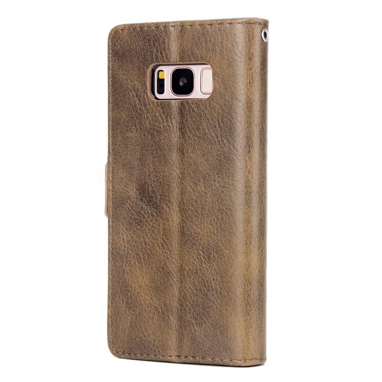 For Galaxy S8+ External Three Card Slots Leather Texture Horizontal Flip TPU + PU Case, with Card Slots & Holder & Wallet