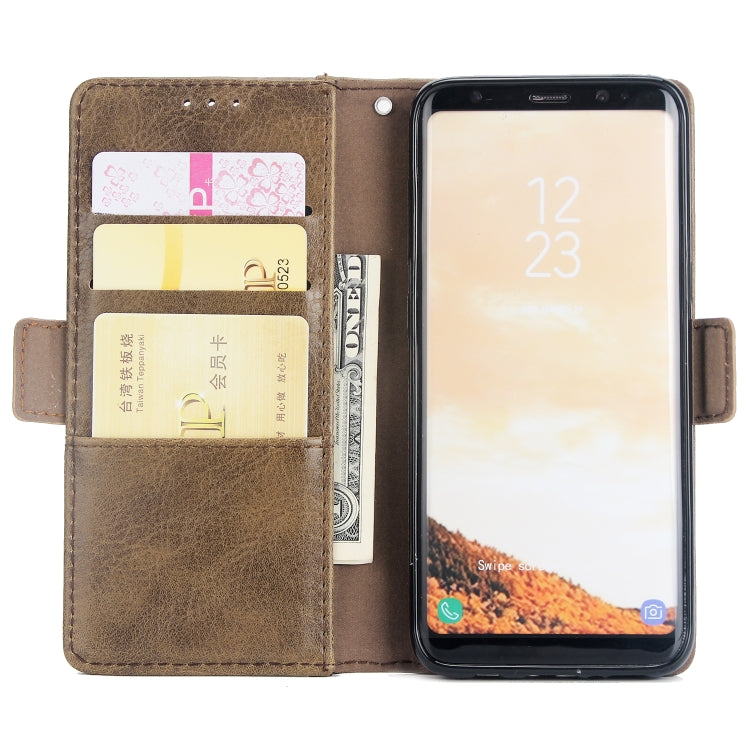 For Galaxy S8+ External Three Card Slots Leather Texture Horizontal Flip TPU + PU Case, with Card Slots & Holder & Wallet