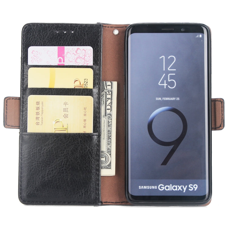 For Galaxy S9 External Three Card Slots Leather Texture Horizontal Flip TPU + PU Case, with Card Slots & Holder & Wallet