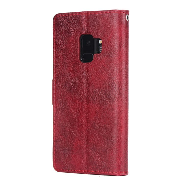 For Galaxy S9 External Three Card Slots Leather Texture Horizontal Flip TPU + PU Case, with Card Slots & Holder & Wallet