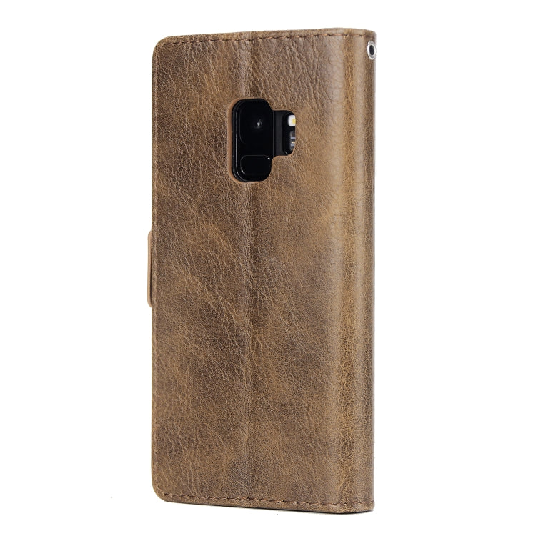 For Galaxy S9 External Three Card Slots Leather Texture Horizontal Flip TPU + PU Case, with Card Slots & Holder & Wallet