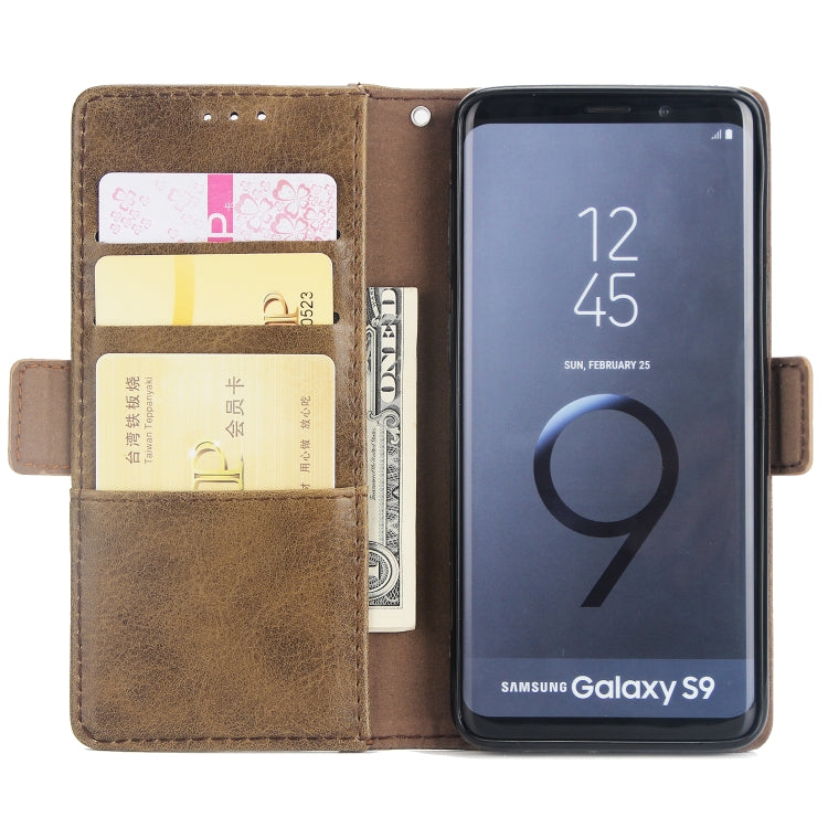 For Galaxy S9 External Three Card Slots Leather Texture Horizontal Flip TPU + PU Case, with Card Slots & Holder & Wallet