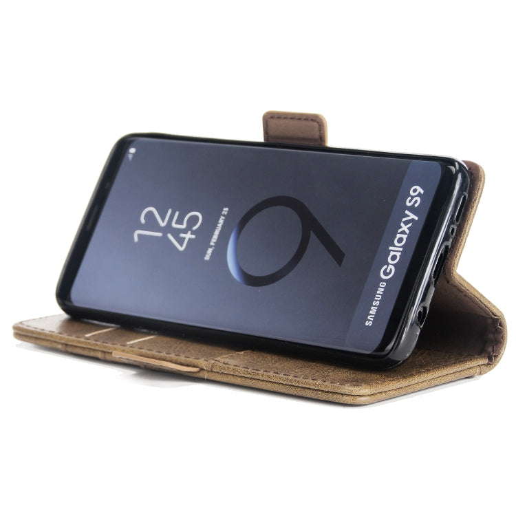 For Galaxy S9 External Three Card Slots Leather Texture Horizontal Flip TPU + PU Case, with Card Slots & Holder & Wallet