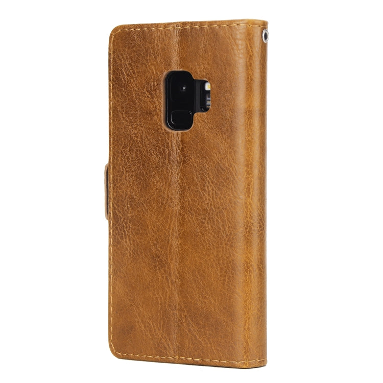 For Galaxy S9 External Three Card Slots Leather Texture Horizontal Flip TPU + PU Case, with Card Slots & Holder & Wallet