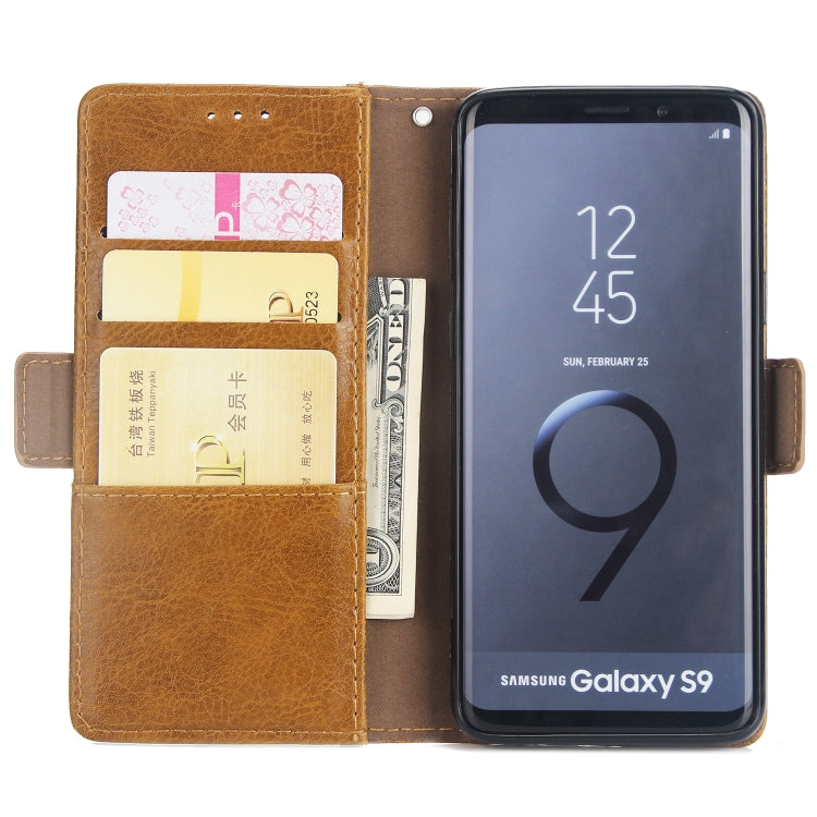 For Galaxy S9 External Three Card Slots Leather Texture Horizontal Flip TPU + PU Case, with Card Slots & Holder & Wallet