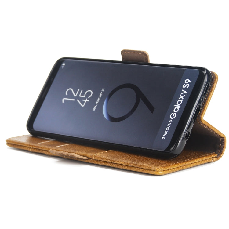 For Galaxy S9 External Three Card Slots Leather Texture Horizontal Flip TPU + PU Case, with Card Slots & Holder & Wallet