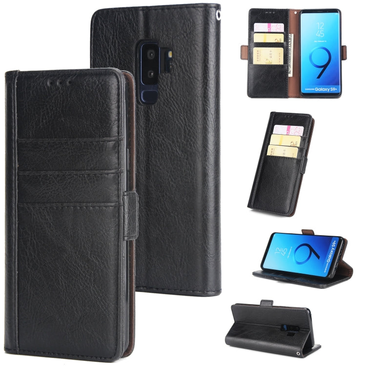 For Galaxy S9+ External Three Card Slots Leather Texture Horizontal Flip TPU + PU Case, with Card Slots & Holder & Wallet