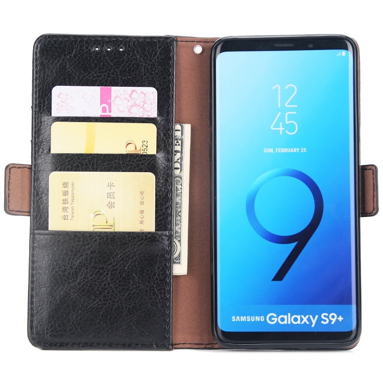 For Galaxy S9+ External Three Card Slots Leather Texture Horizontal Flip TPU + PU Case, with Card Slots & Holder & Wallet