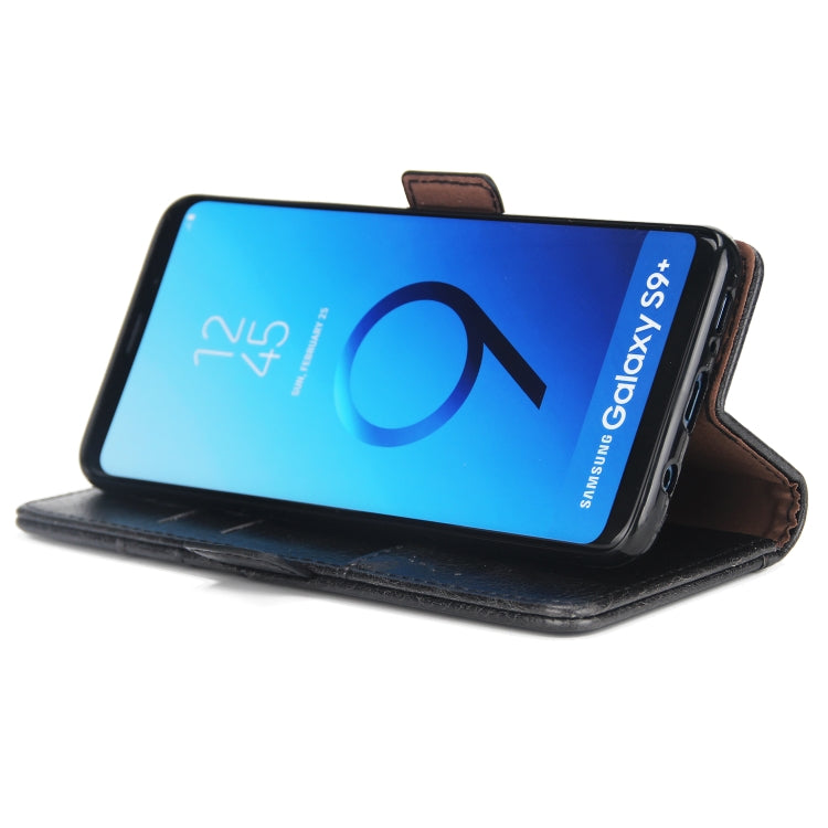 For Galaxy S9+ External Three Card Slots Leather Texture Horizontal Flip TPU + PU Case, with Card Slots & Holder & Wallet