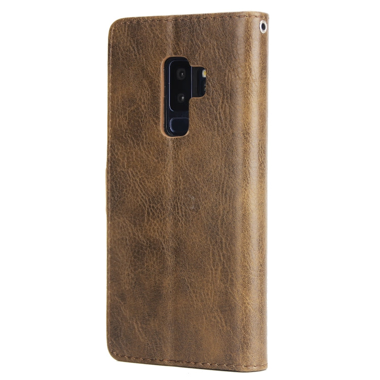 For Galaxy S9+ External Three Card Slots Leather Texture Horizontal Flip TPU + PU Case, with Card Slots & Holder & Wallet