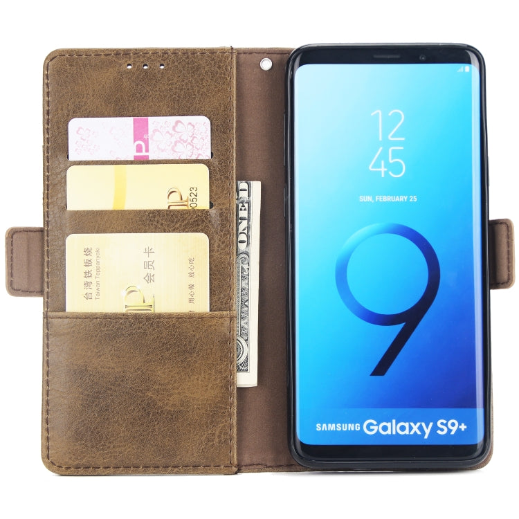 For Galaxy S9+ External Three Card Slots Leather Texture Horizontal Flip TPU + PU Case, with Card Slots & Holder & Wallet