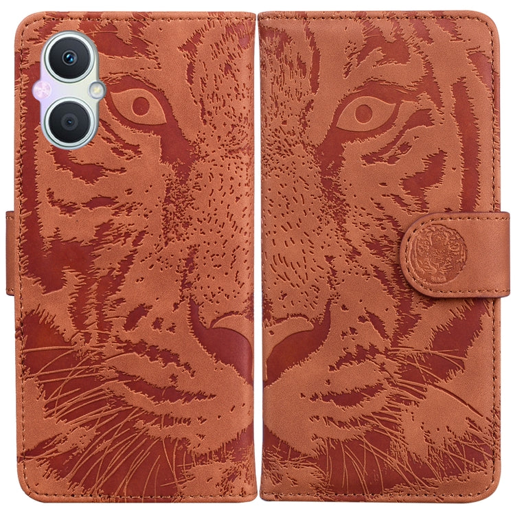 For OPPO A96 5G / Reno7 Z 5G Tiger Embossing Pattern Leather Phone Case