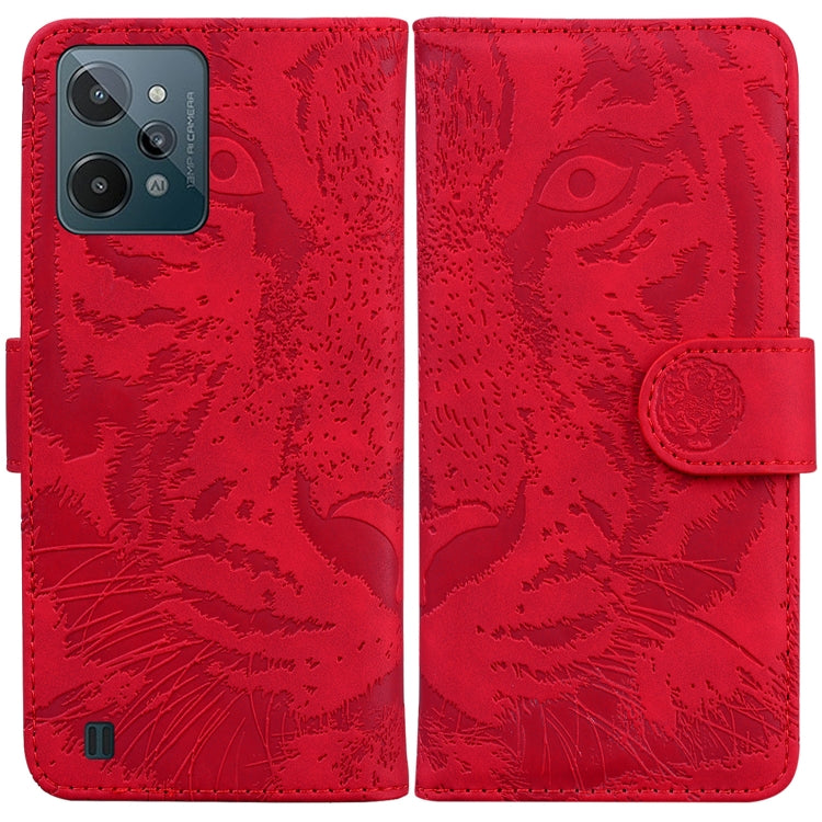 For OPPO Realme C31 Tiger Embossing Pattern Leather Phone Case