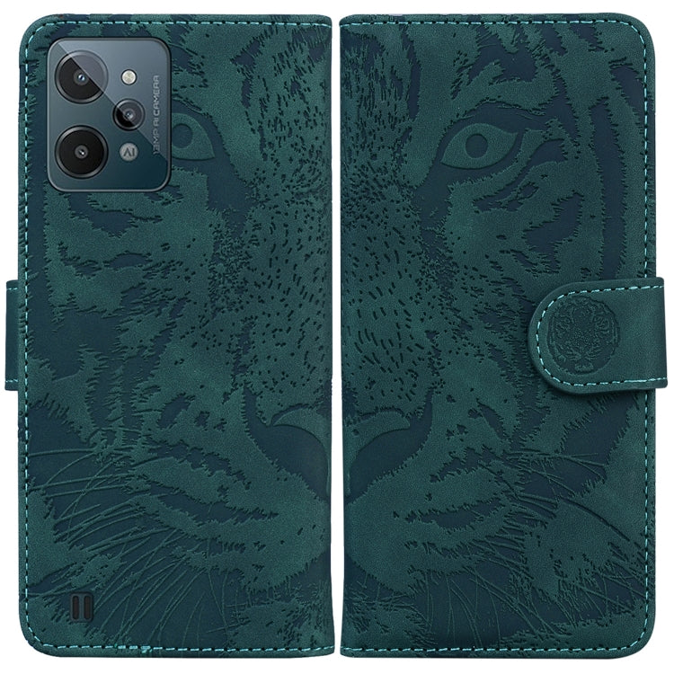 For OPPO Realme C31 Tiger Embossing Pattern Leather Phone Case