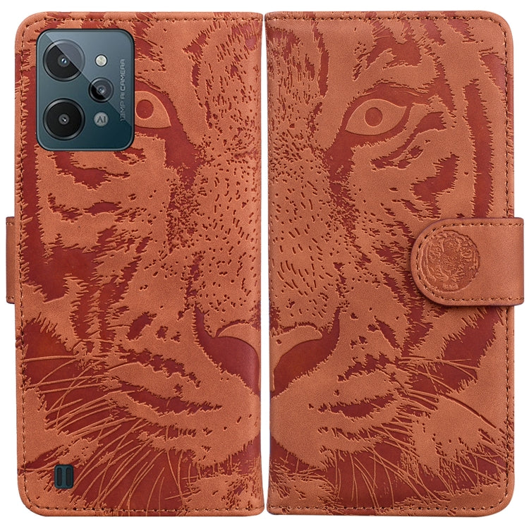 For OPPO Realme C31 Tiger Embossing Pattern Leather Phone Case
