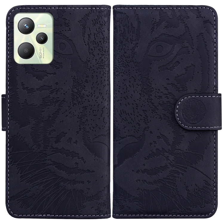 For OPPO Realme C35 Tiger Embossing Pattern Leather Phone Case