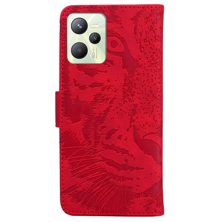 For OPPO Realme C35 Tiger Embossing Pattern Leather Phone Case