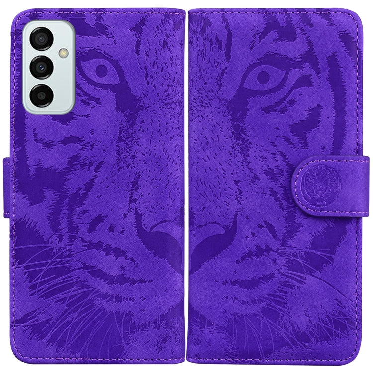 For Samsung Galaxy M23 / F23 Tiger Embossing Pattern Leather Phone Case
