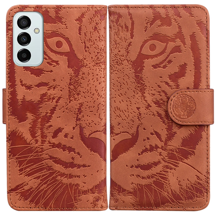 For Samsung Galaxy M23 / F23 Tiger Embossing Pattern Leather Phone Case
