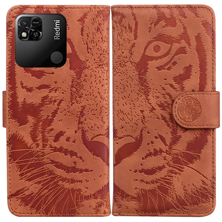 For Xiaomi Redmi 10A Tiger Embossing Pattern Leather Phone Case