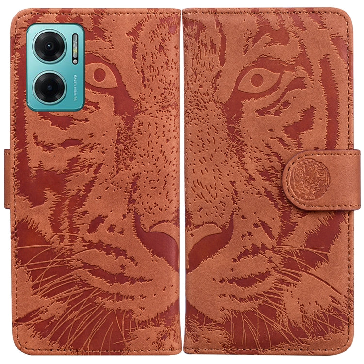 For Xiaomi Redmi Note 11E / Redmi 10 5G Tiger Embossing Pattern Leather Phone Case