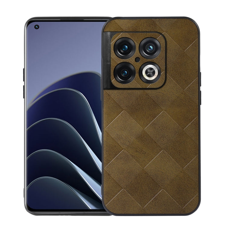 For OnePlus 10 Pro 5G Weave Plaid PU Phone Case