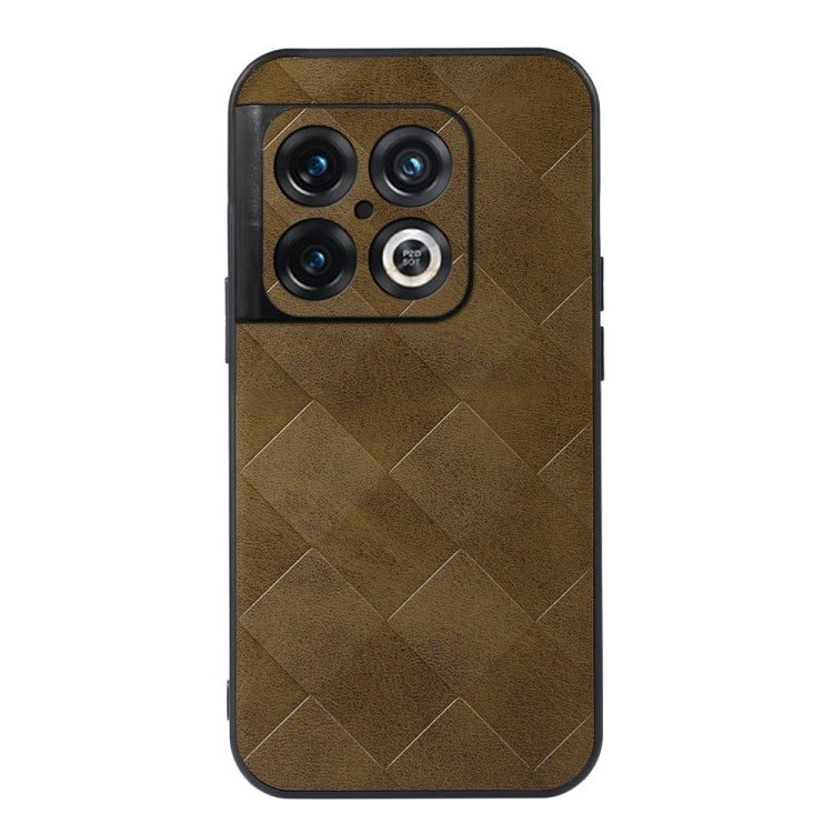 For OnePlus 10 Pro 5G Weave Plaid PU Phone Case