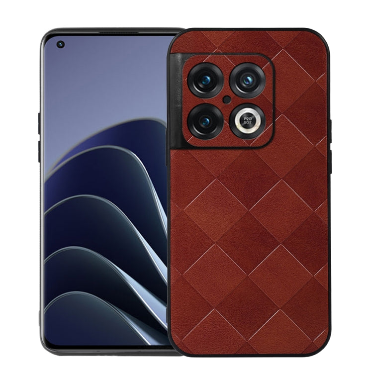 For OnePlus 10 Pro 5G Weave Plaid PU Phone Case