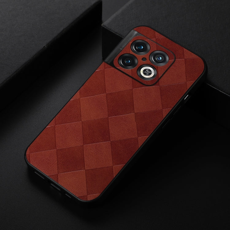 For OnePlus 10 Pro 5G Weave Plaid PU Phone Case