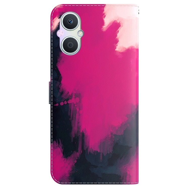 For OPPO A96 5G / Reno7 Z 5G Watercolor Pattern Horizontal Flip Leather Phone Case