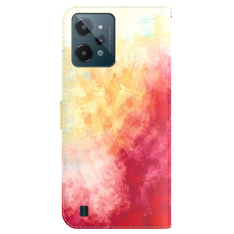 For OPPO Realme C31 Watercolor Pattern Horizontal Flip Leather Phone Case