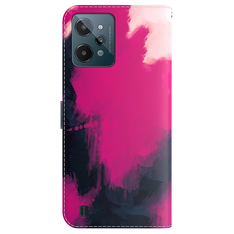 For OPPO Realme C31 Watercolor Pattern Horizontal Flip Leather Phone Case