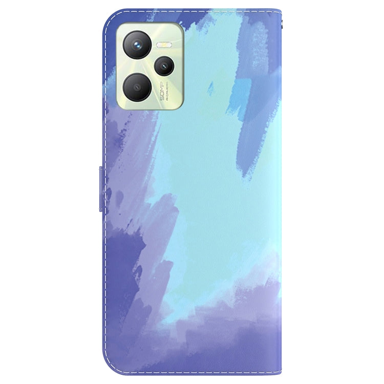 For OPPO Realme C35 Watercolor Pattern Horizontal Flip Leather Phone Case