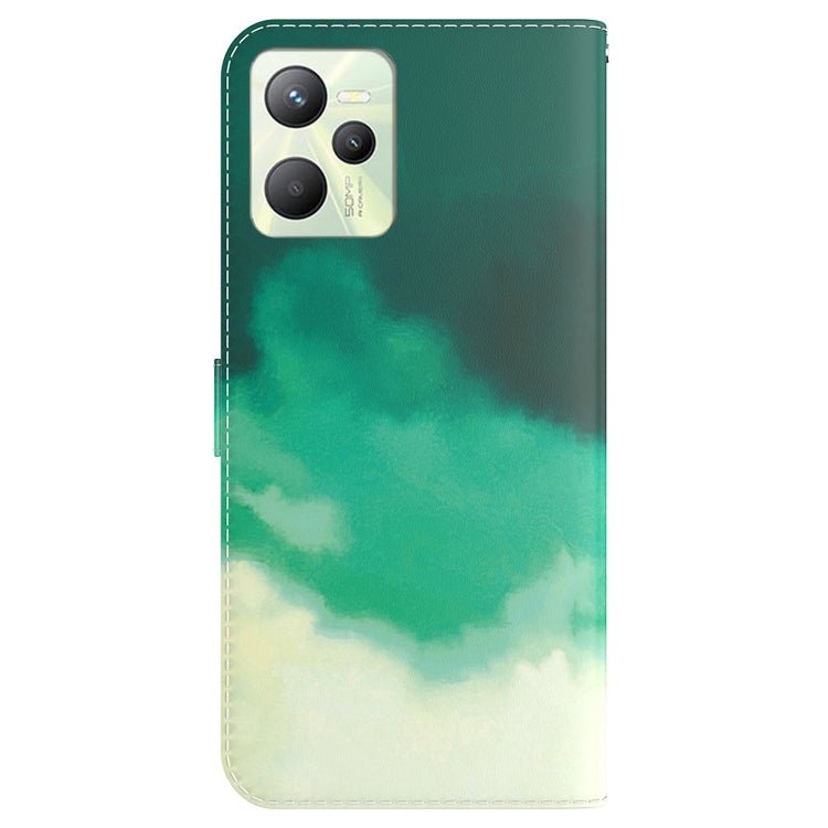 For OPPO Realme C35 Watercolor Pattern Horizontal Flip Leather Phone Case
