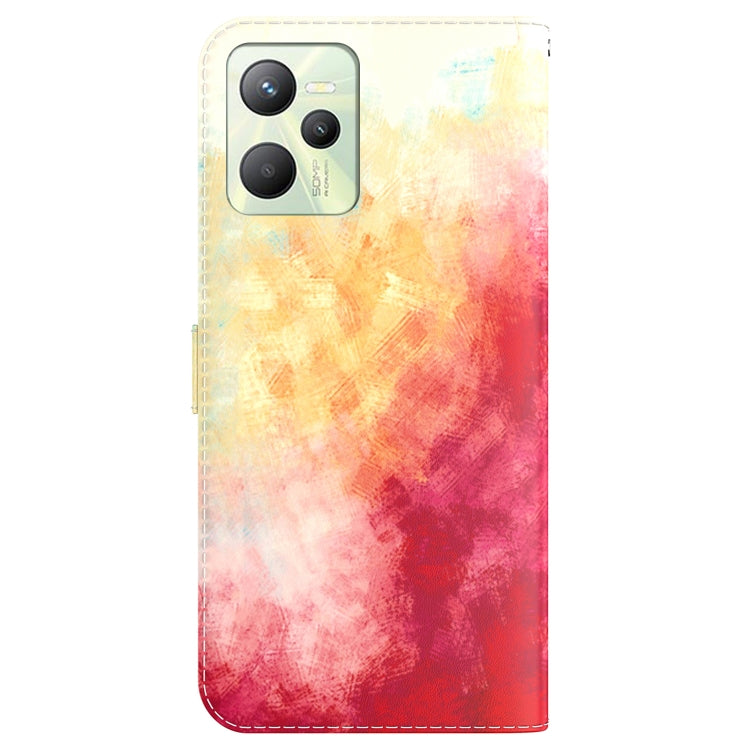 For OPPO Realme C35 Watercolor Pattern Horizontal Flip Leather Phone Case