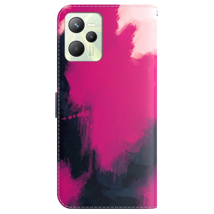 For OPPO Realme C35 Watercolor Pattern Horizontal Flip Leather Phone Case