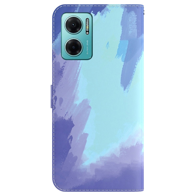 For Xiaomi Redmi Note 11E / Redmi 10 5G Watercolor Pattern Horizontal Flip Leather Phone Case