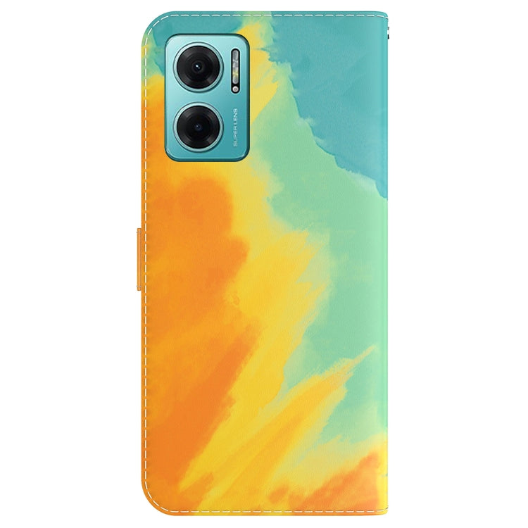 For Xiaomi Redmi Note 11E / Redmi 10 5G Watercolor Pattern Horizontal Flip Leather Phone Case